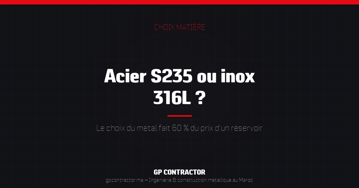 Comparaison acier carbone et inox pour un réservoir de stockage industriel