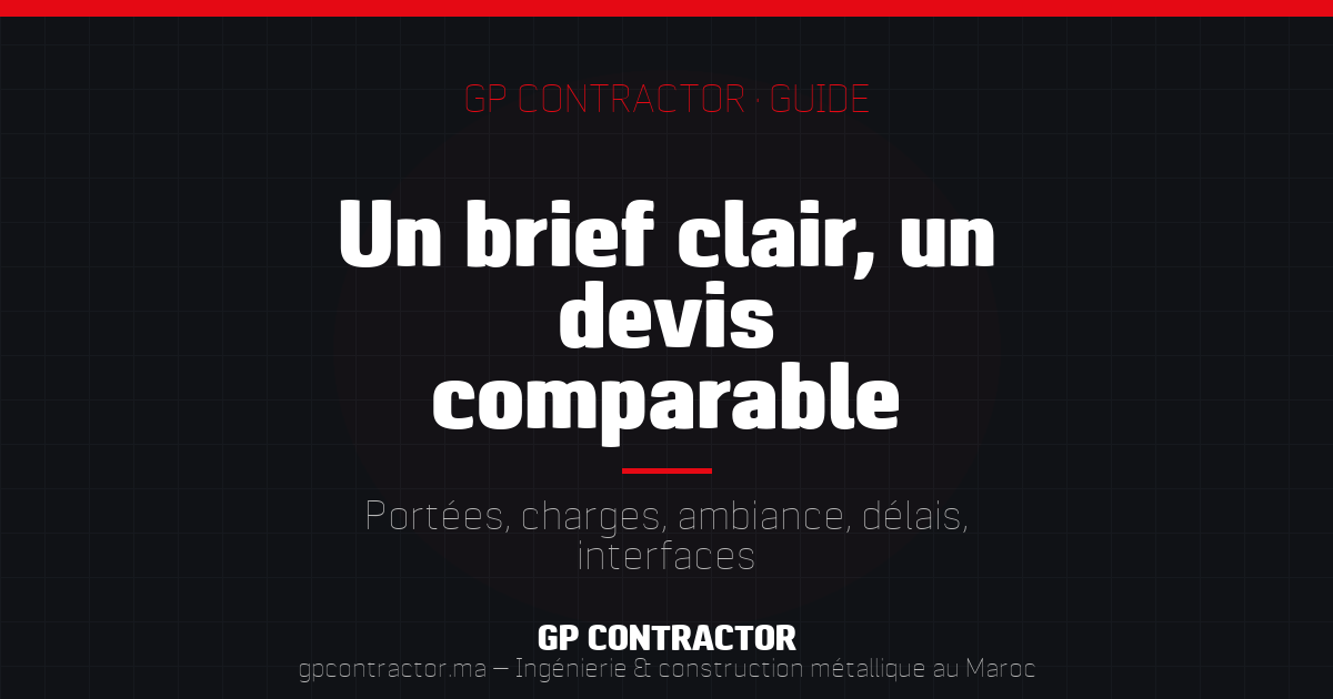 Les cinq données d'un brief de chiffrage charpente métallique